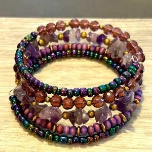 Amethyst Fantasy Wrap Around Bracelet